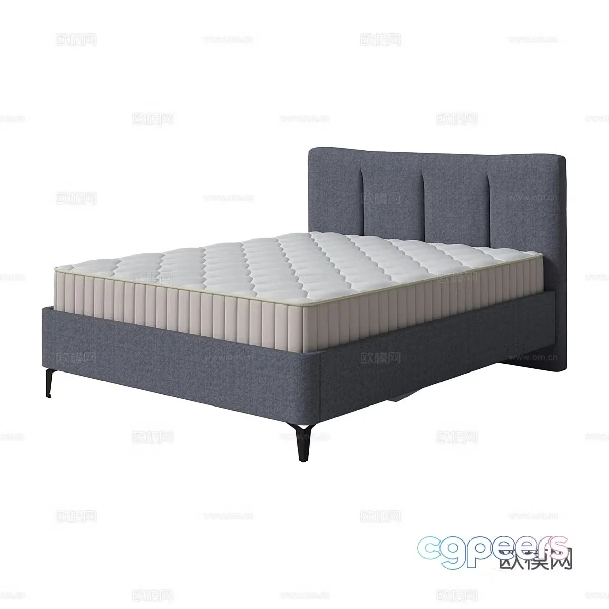 Modern simple double bed Double bed Simple bed Bedroom bed Pillow 3D model