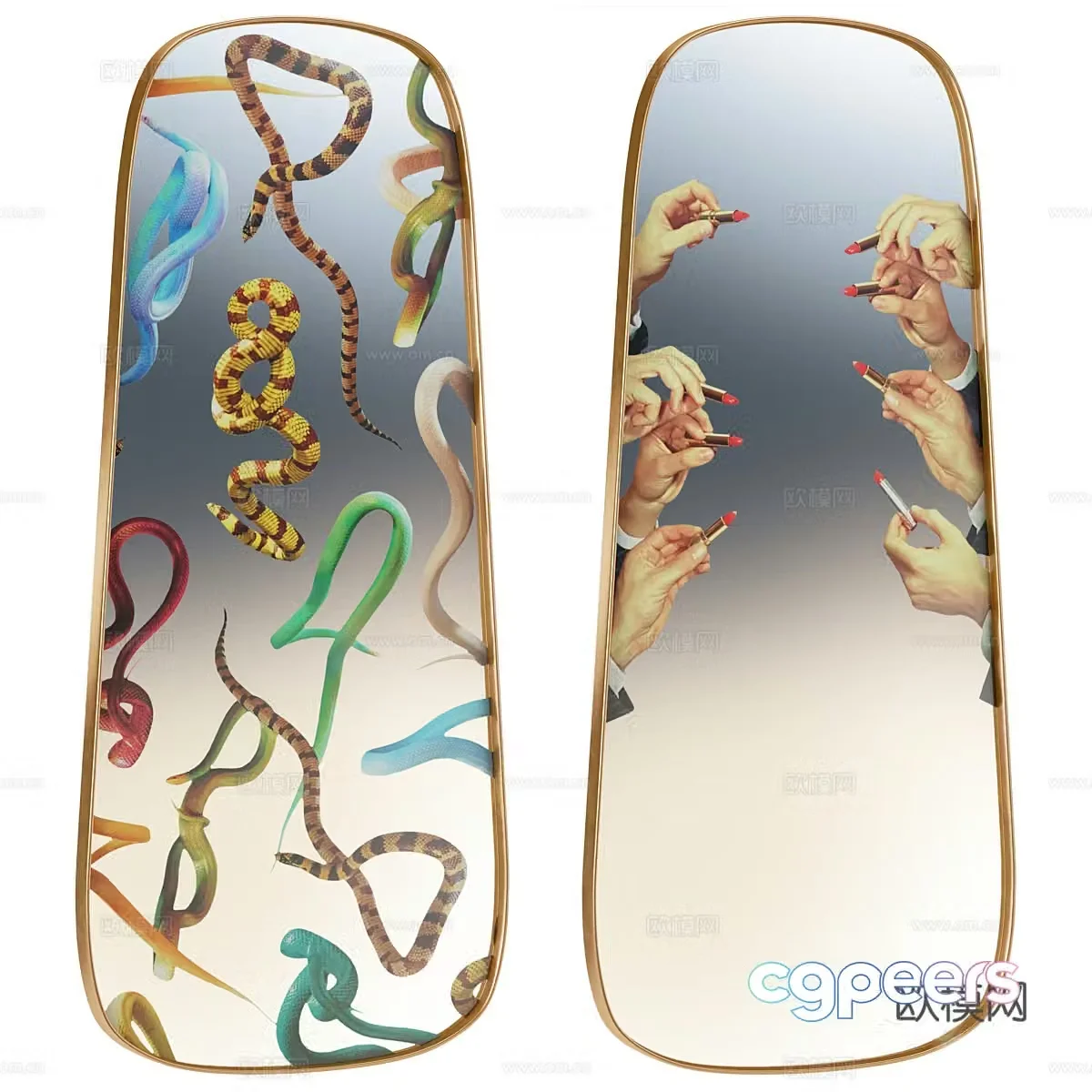 Neoclassical Seletti decorative mirror 3d model