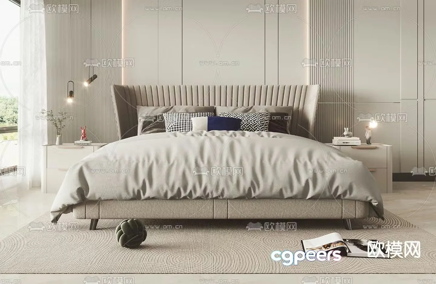 Poliform double bed 3d model