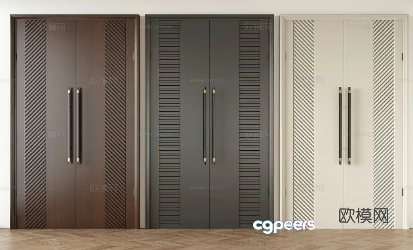 Modern double door 3D model