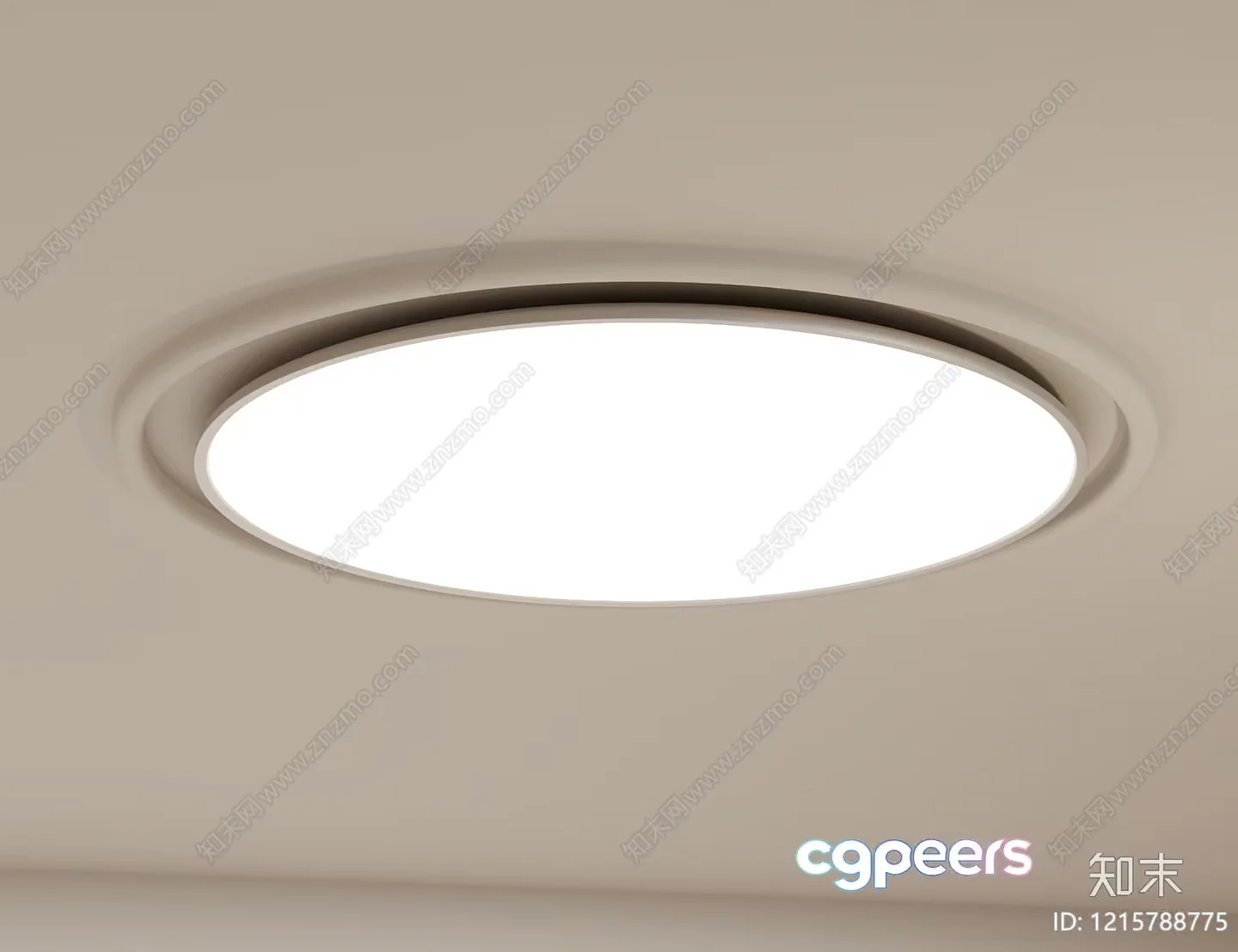 Modern Oval Light Fixture 3D Model – 12585 – VRAY Render