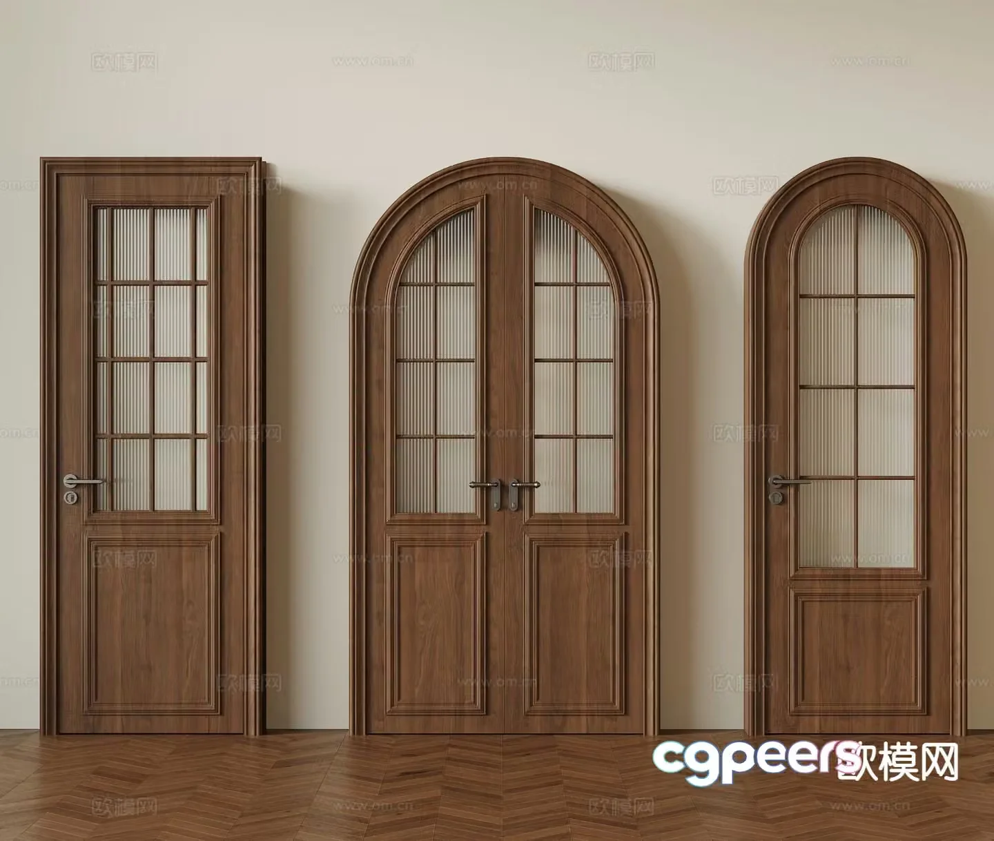French door kitchen door single door double door glass door 3d model