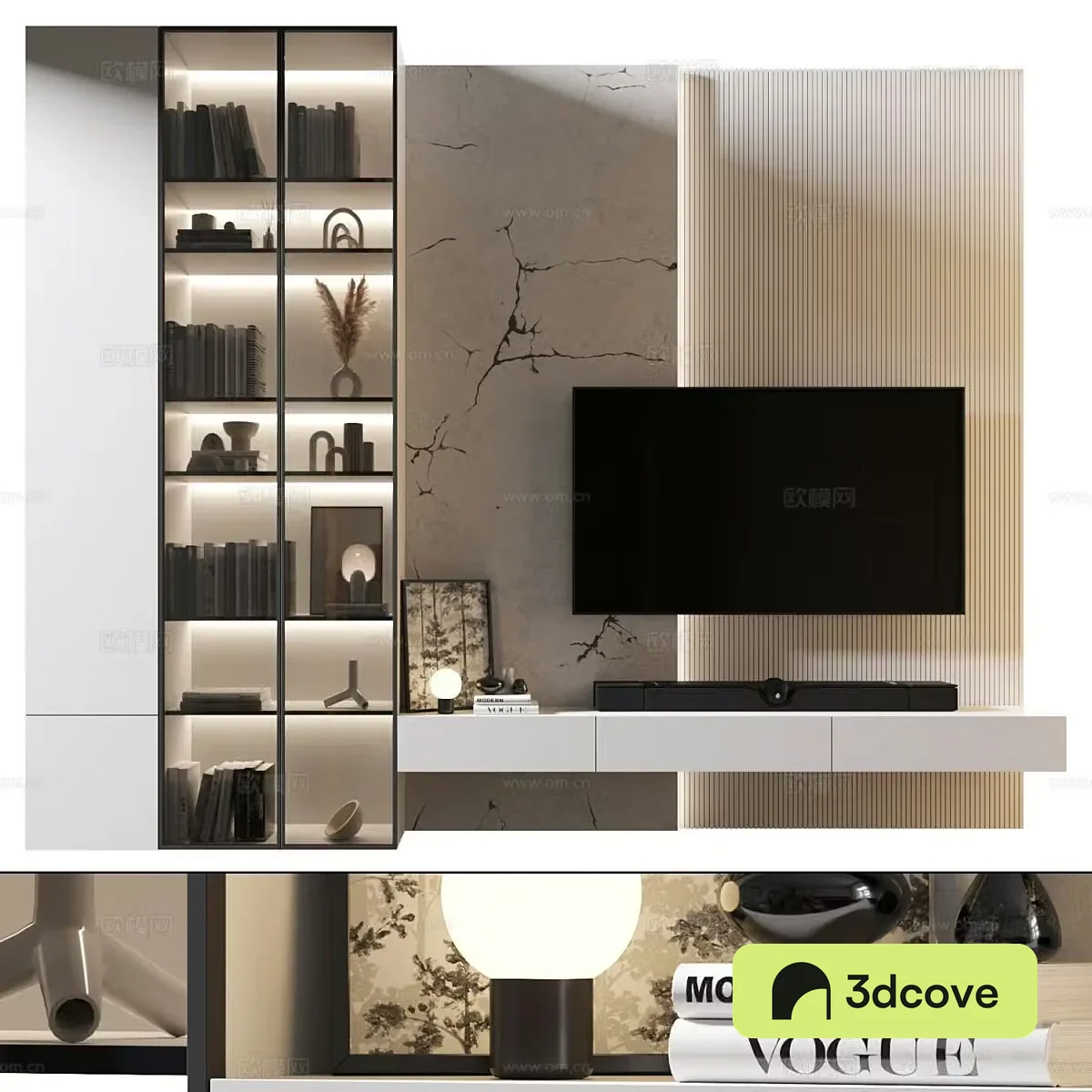 Modern minimalist TV background wall