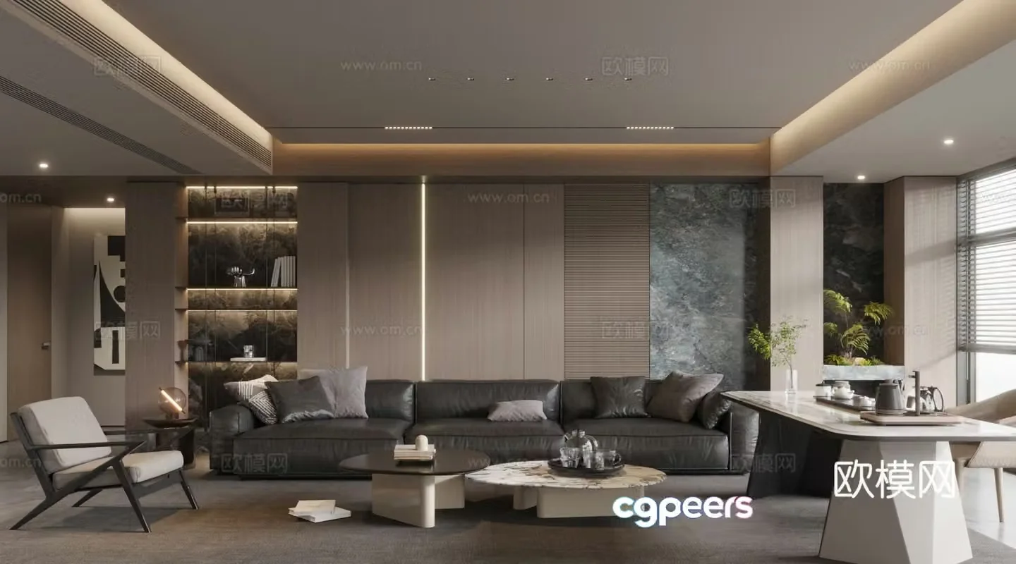 Modern home living room 3d model design 3d model
