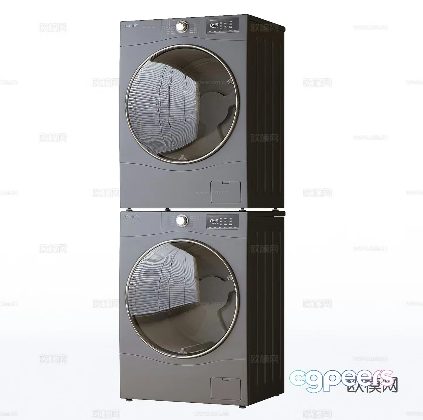 Modern washing machine wash and drying set 3d model