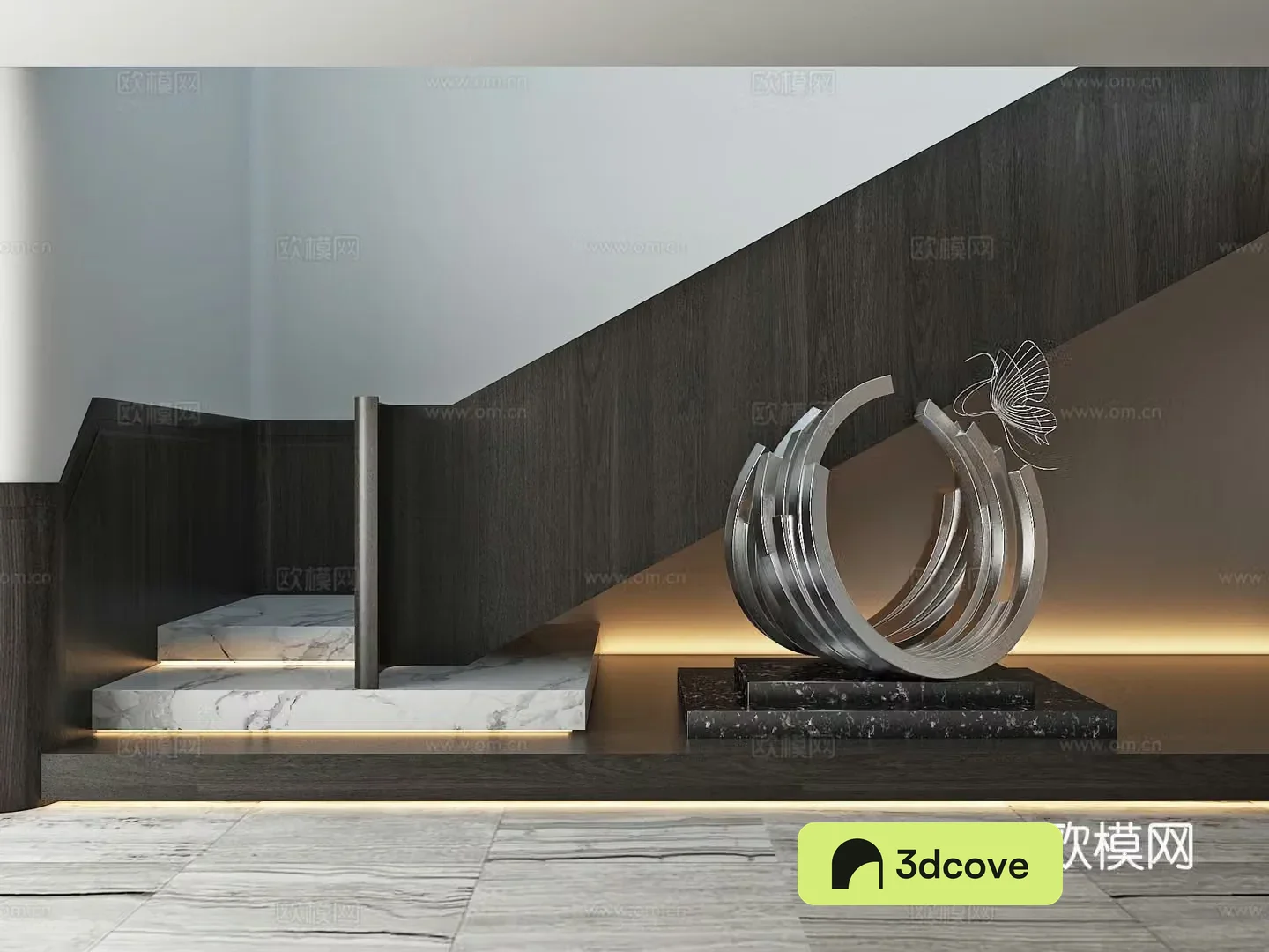 Stairwell beautiful palace handrail installation sculpture landscaping