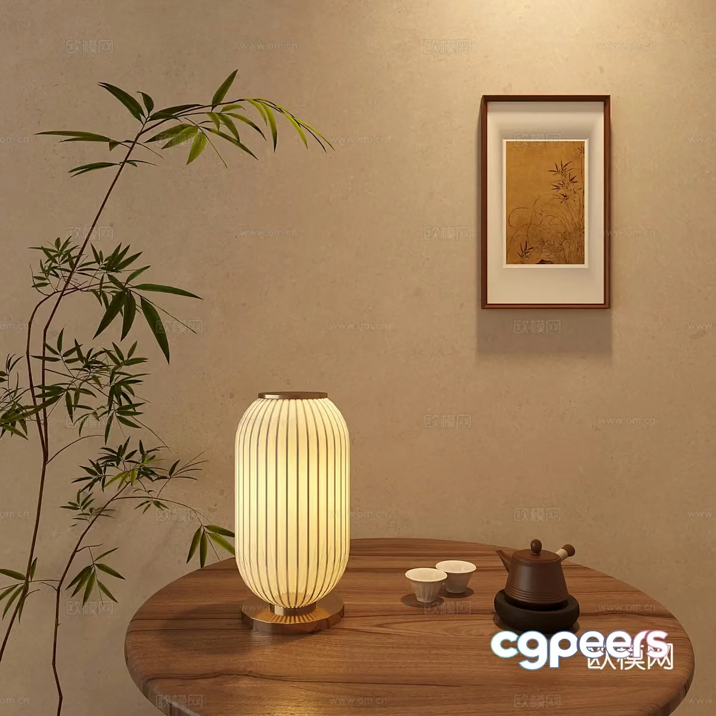 New Chinese Zen Table Lamp Lantern Table Lamp 3D Model