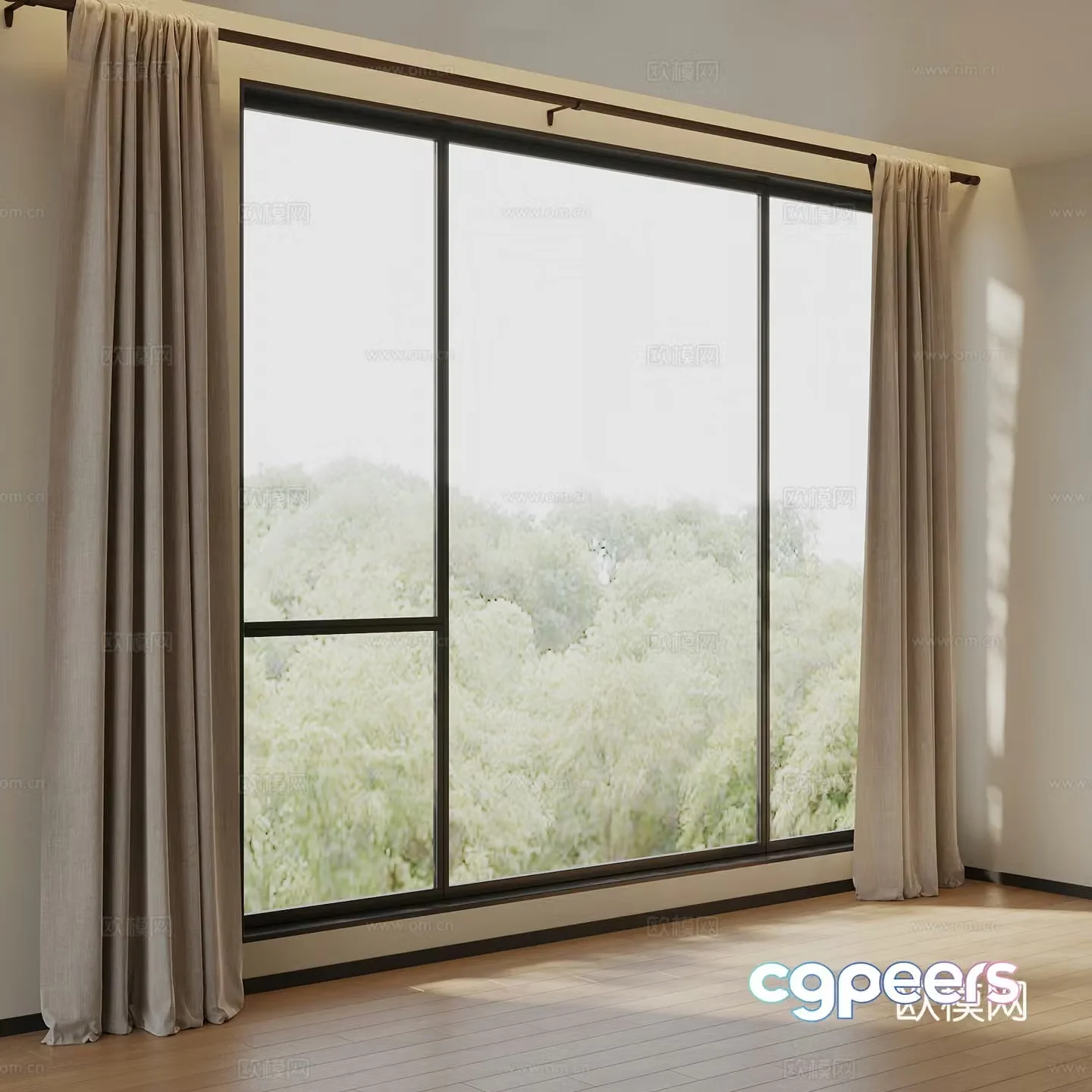 Curtains Modern Curtains Cloth Curtains Roman Rod Curtains 3D Model