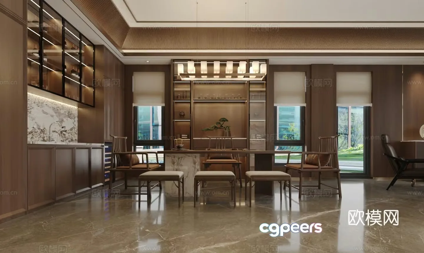 New Chinese style reception room 3D model