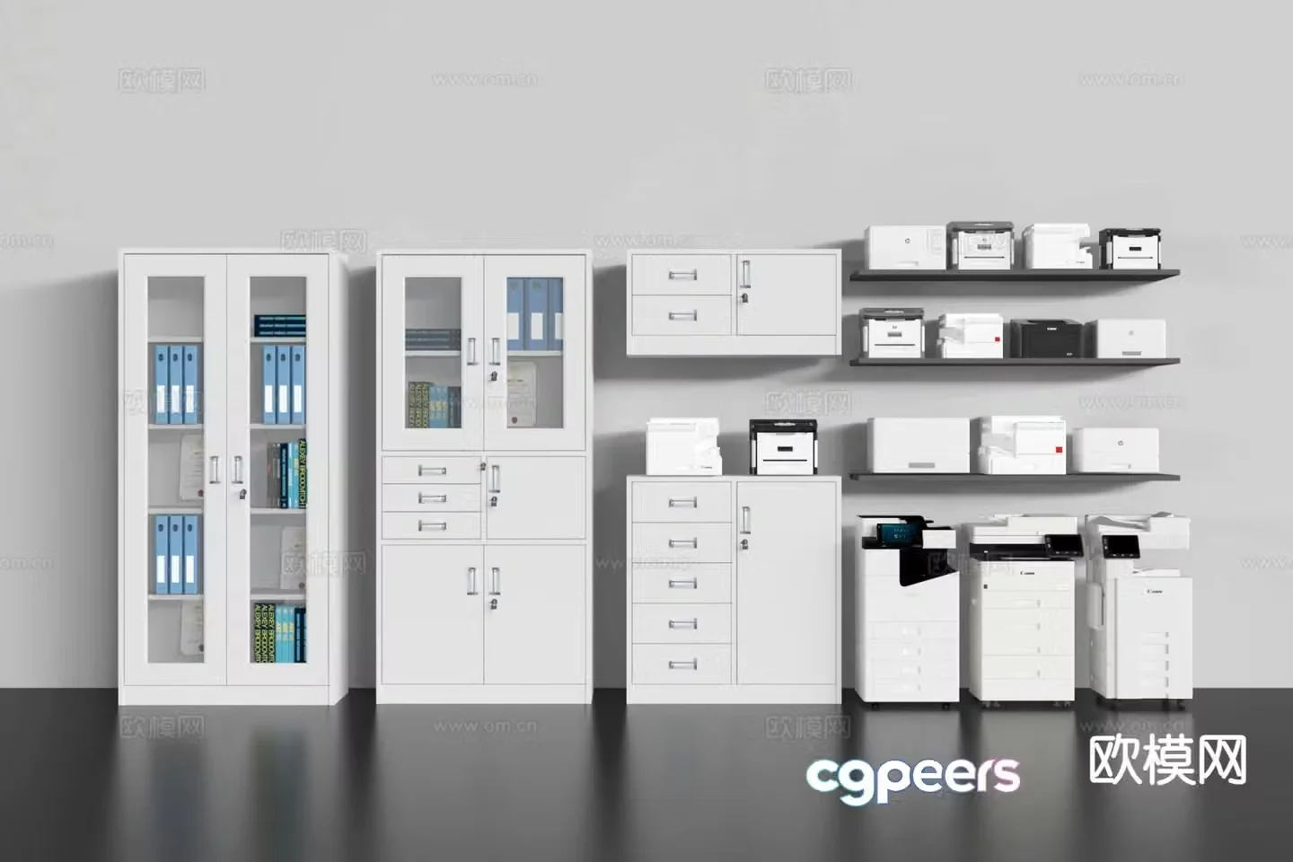 File Cabinet File Cabinet Printer Copier Office Supplies 3D Model