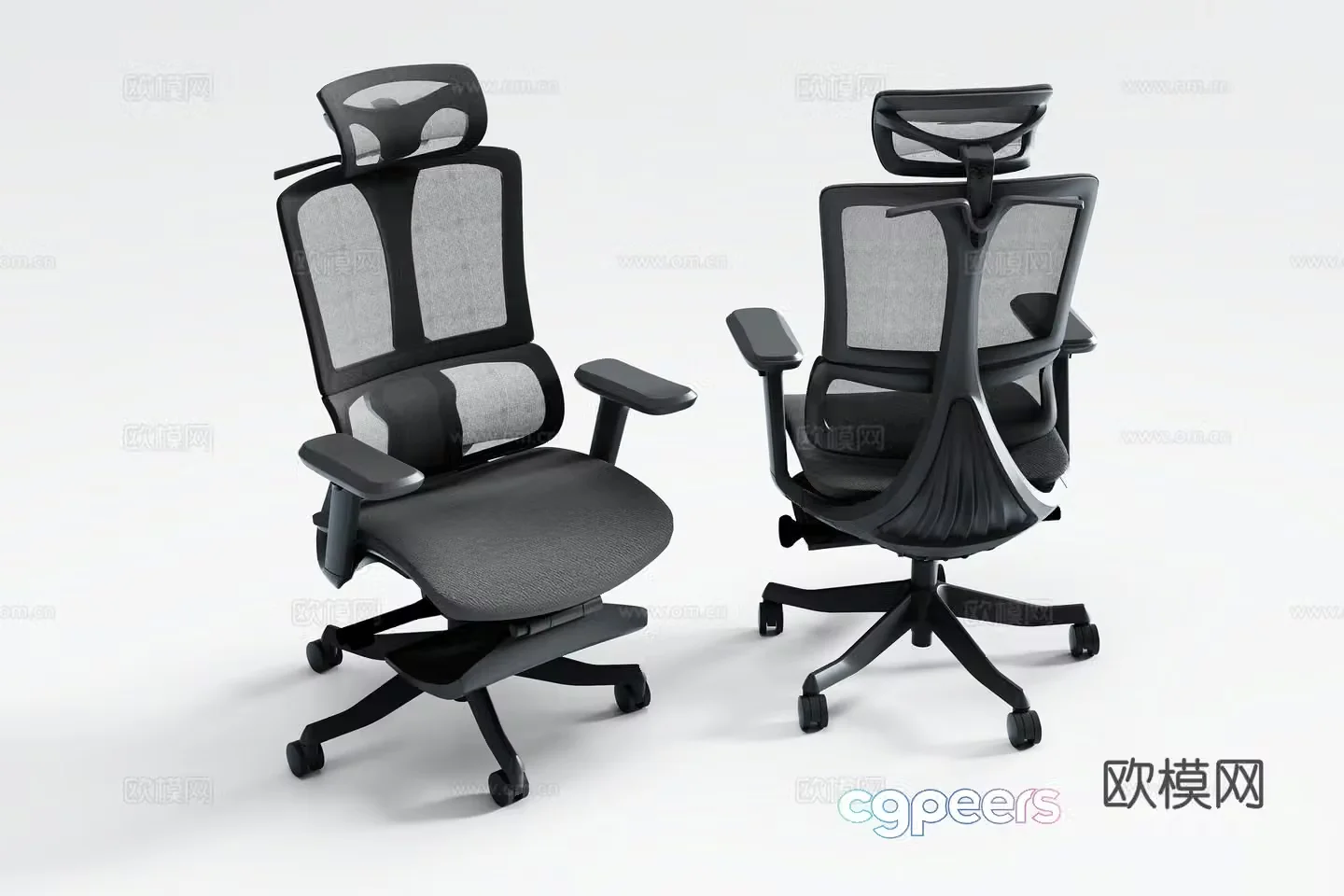 Modern office chair boss chair staff chair 3d model