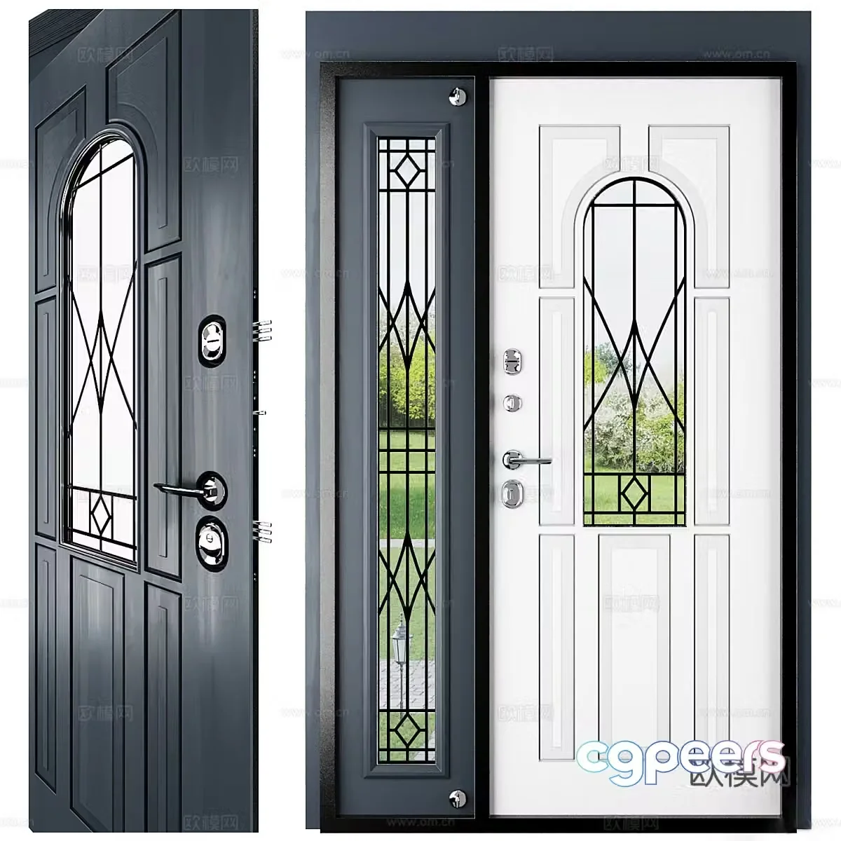 Single door flat door painted door 3d model