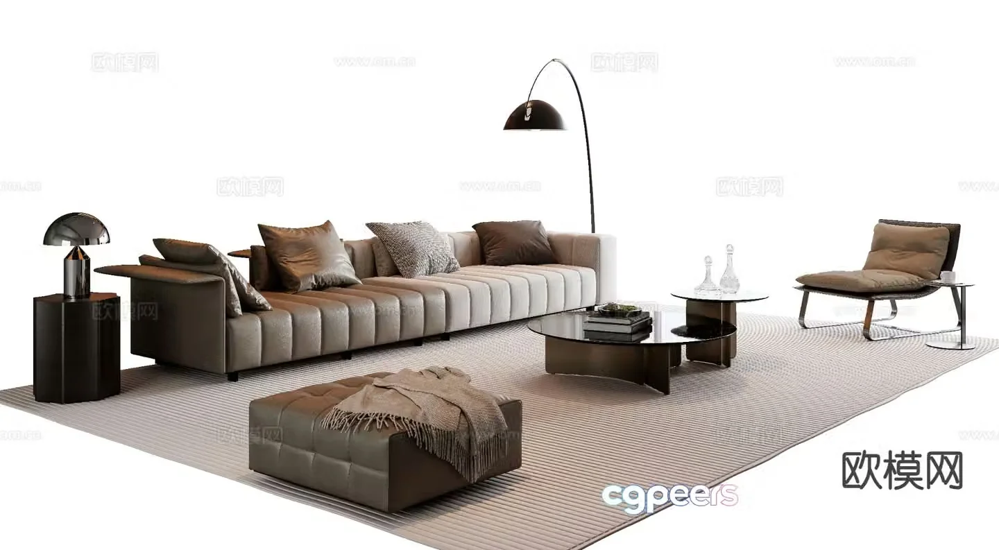 Italian sectional sofa 3d model