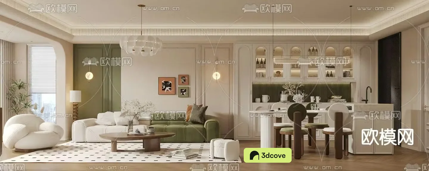 French living and dining room