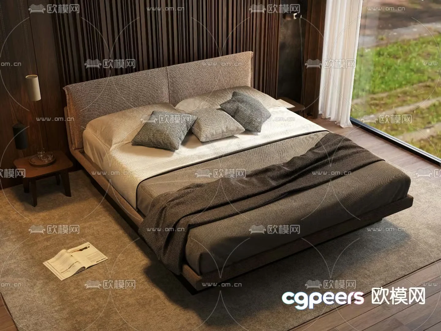 Molteni double bed 3d model
