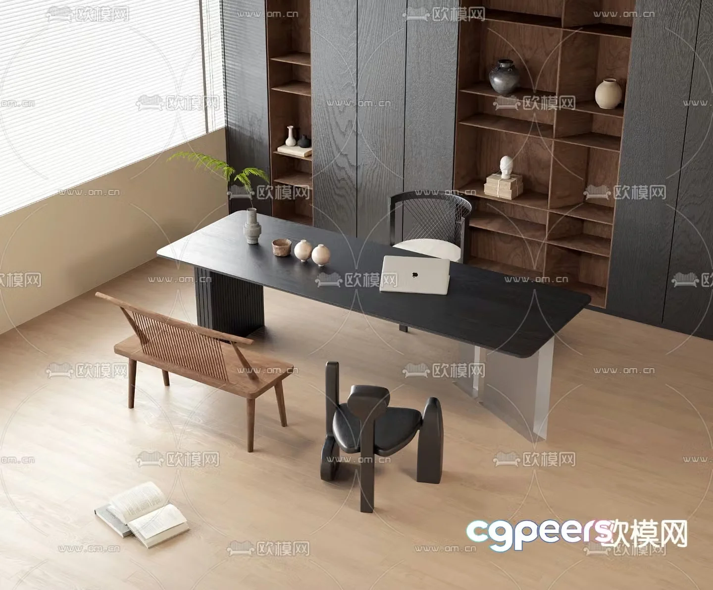 Modern Office Space 3D Model – 4621 – VRAY Render