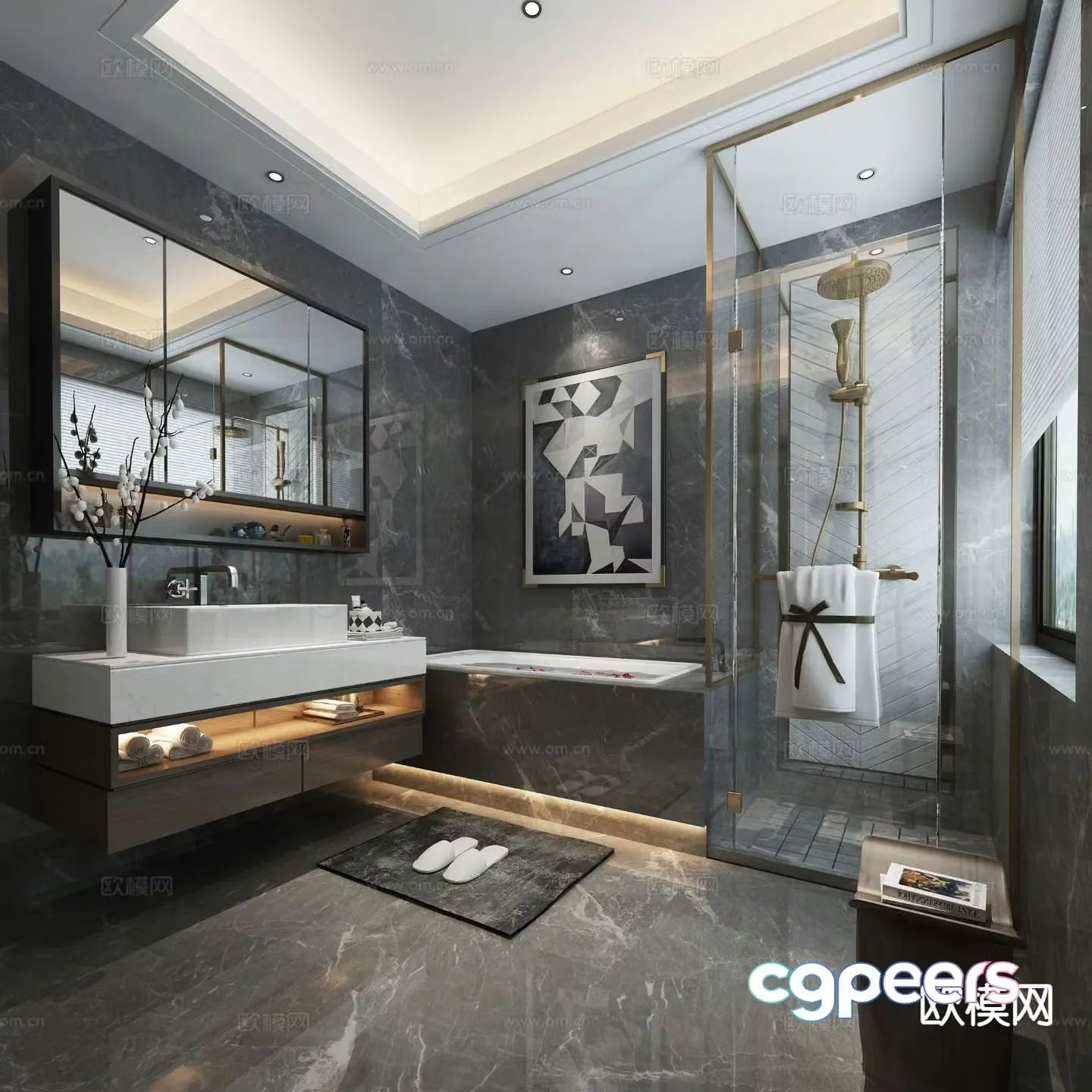 Modern bathroom bathroom 3d model