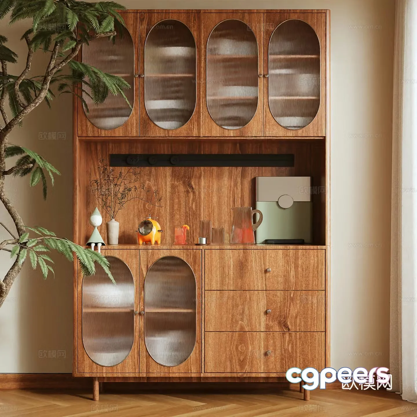 Log wind sideboard 3D model