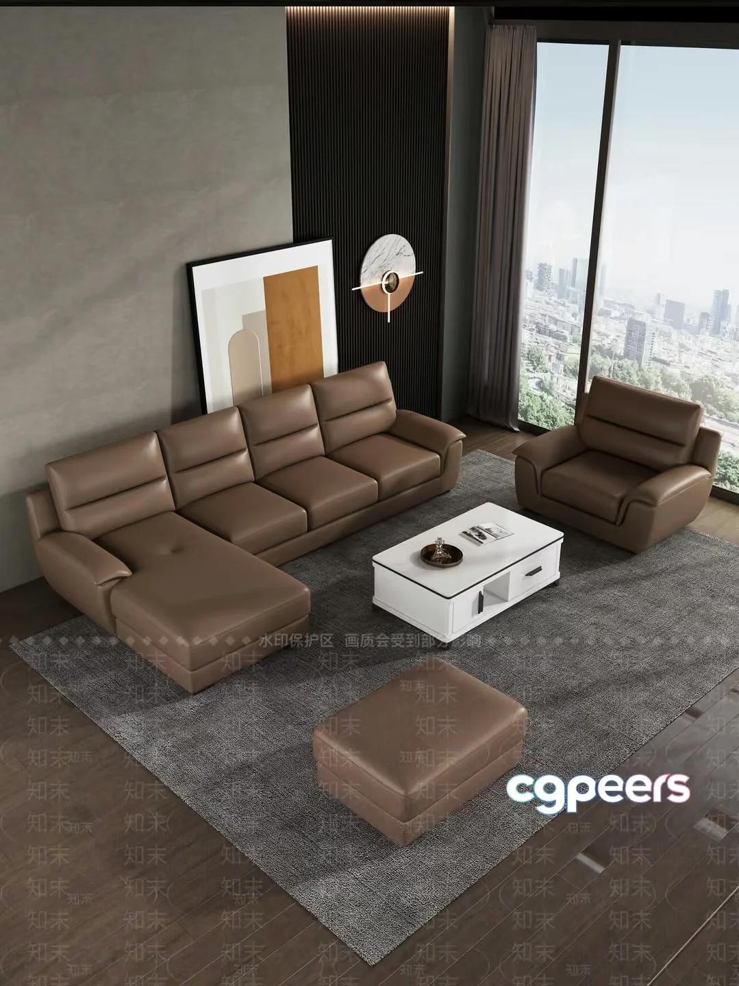Modern Living Room 3D Model – 118 – VRAY Render