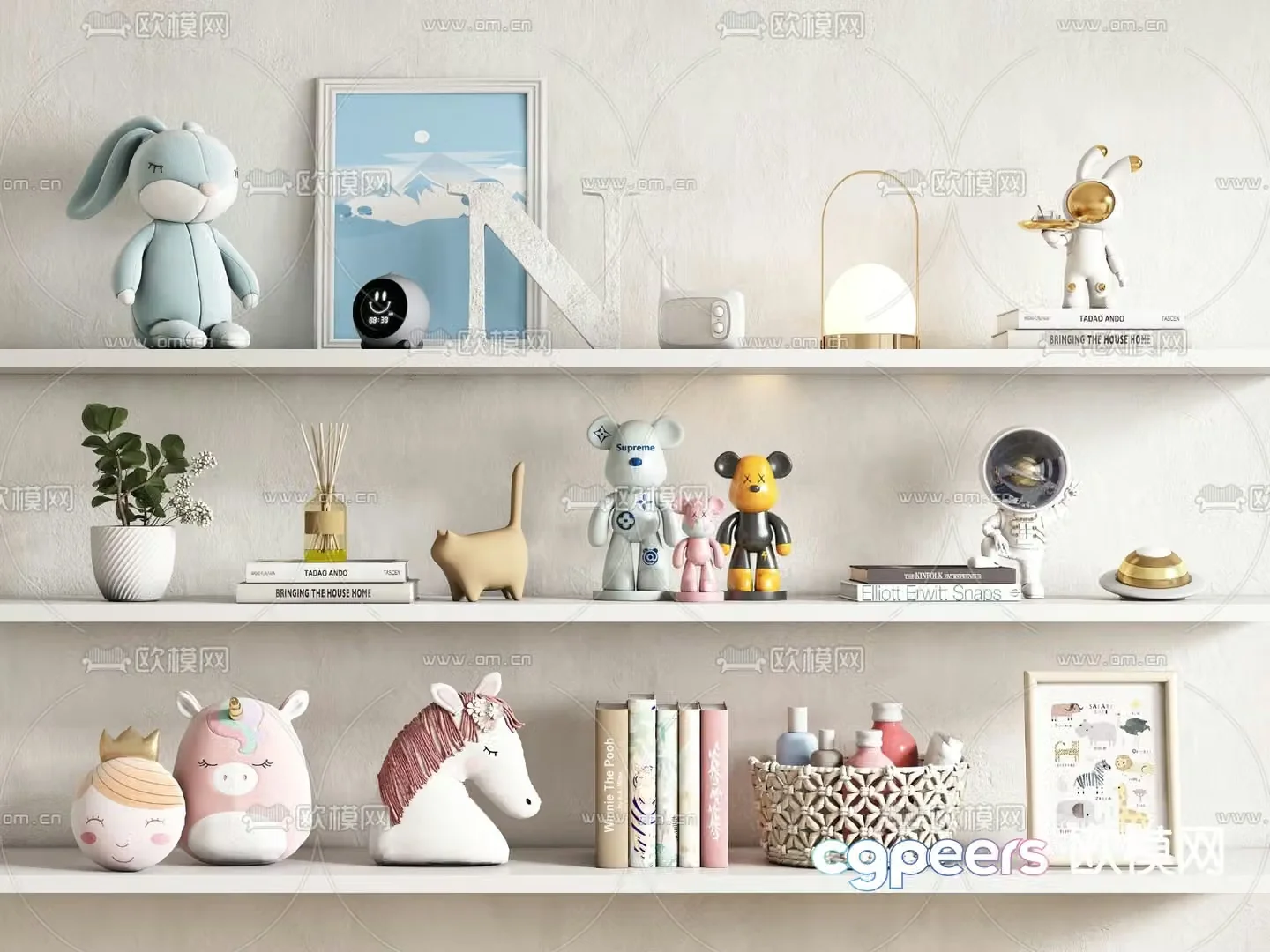 Children’s ornaments dolls dolls books 3d model