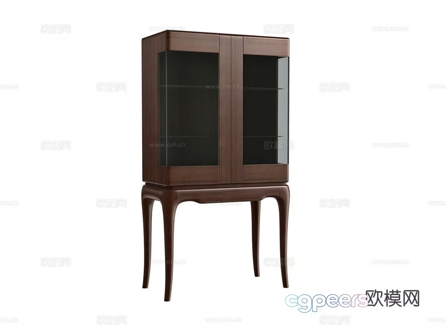 New Chinese style glass wine cabinet 3d model