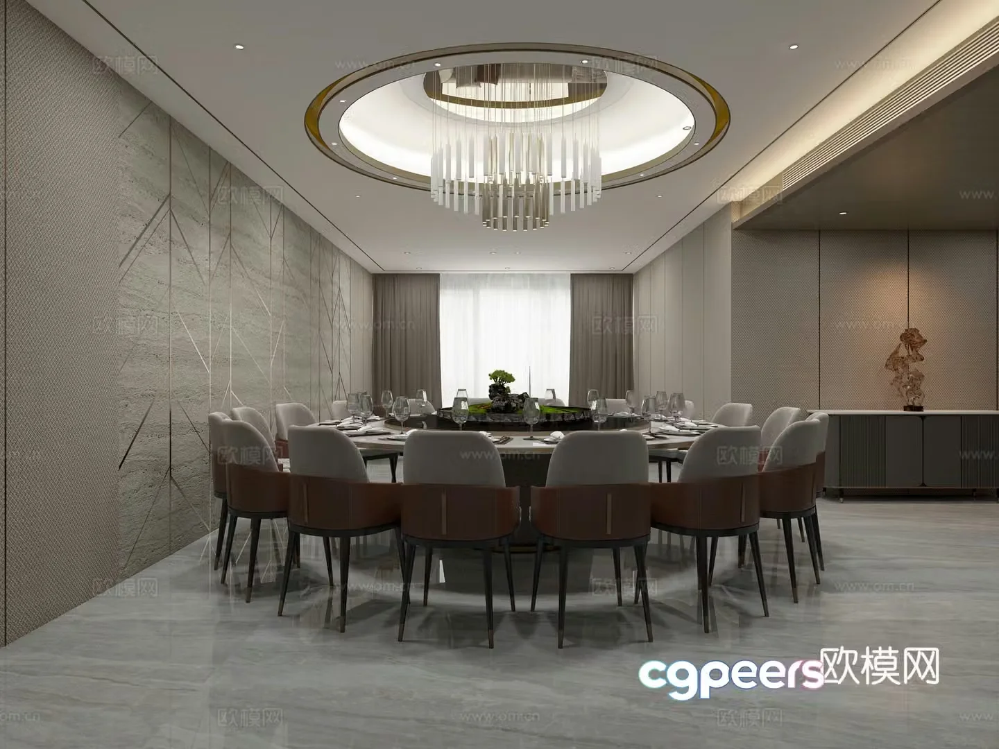 Modern hotel reception room 3D model
