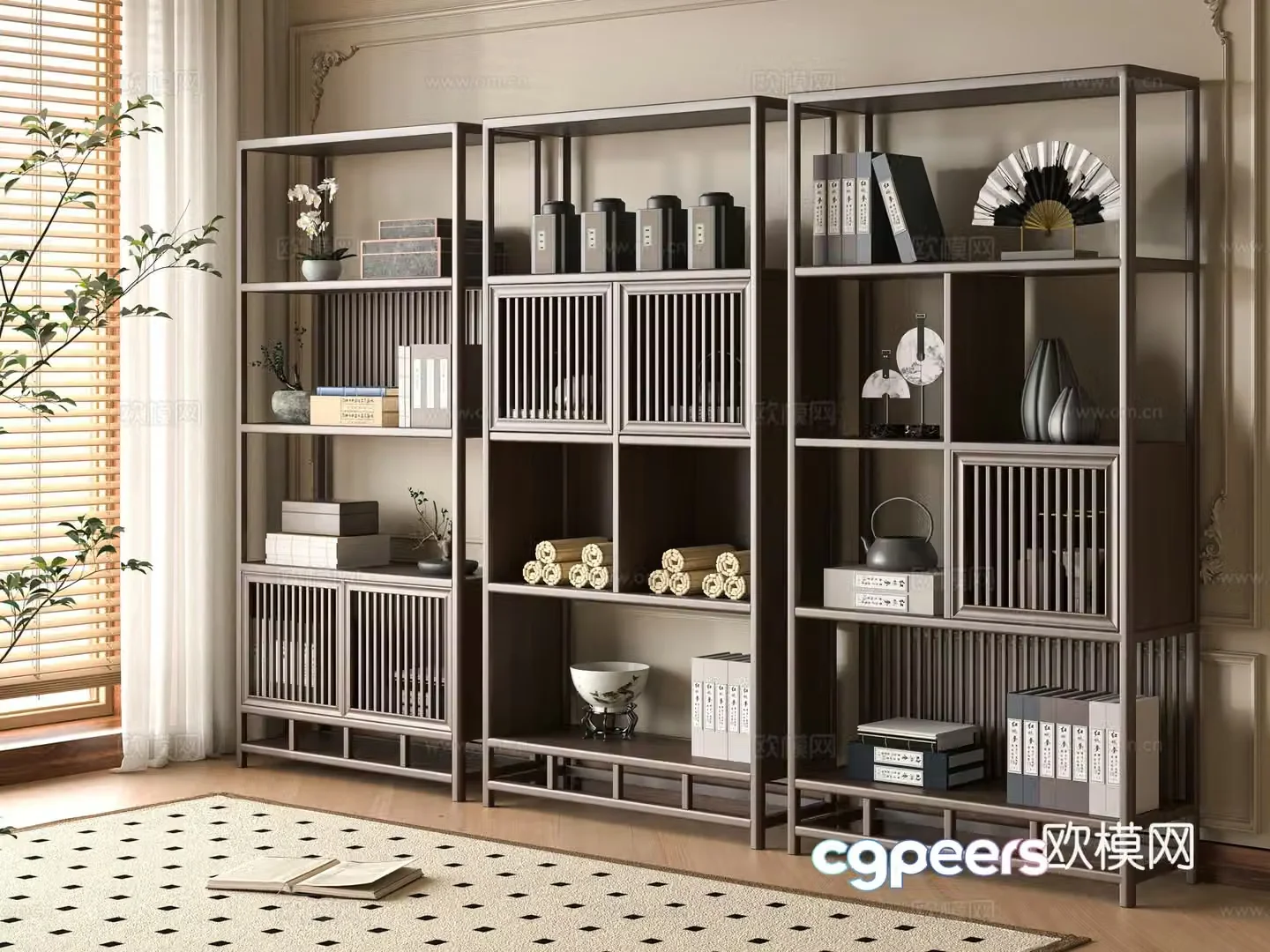 Modern Bo Gu Shelf 3D Model
