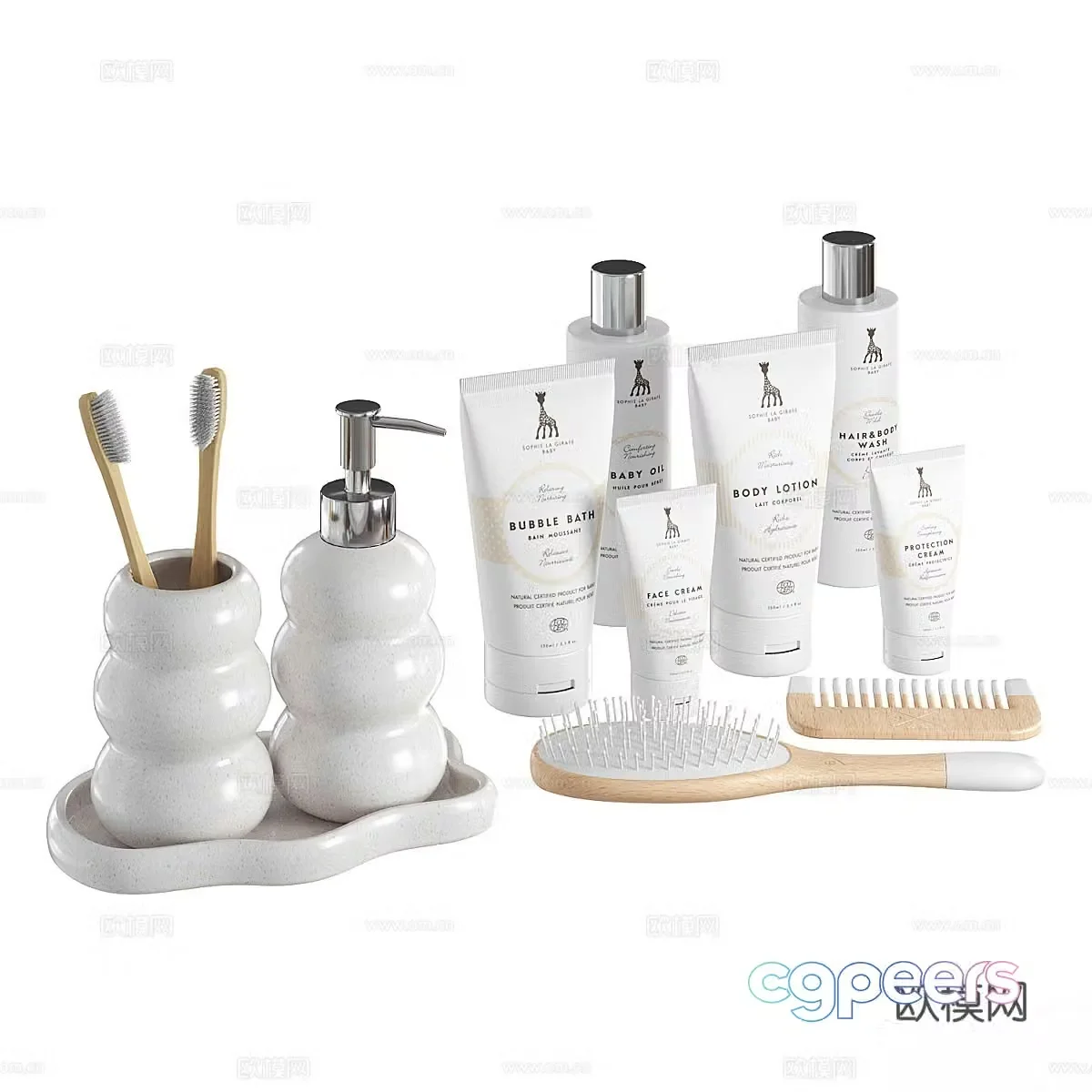 Modern children’s toiletries 3d model