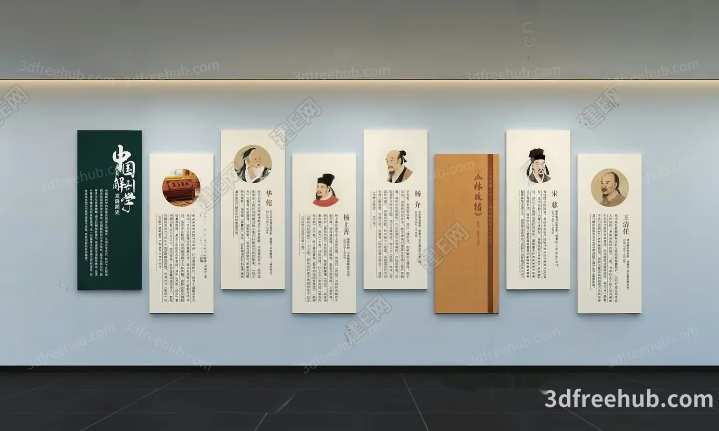 A Collection Of Posters With Chinese Writing And Images Of People 3D Model – 19332 – VRAY Render