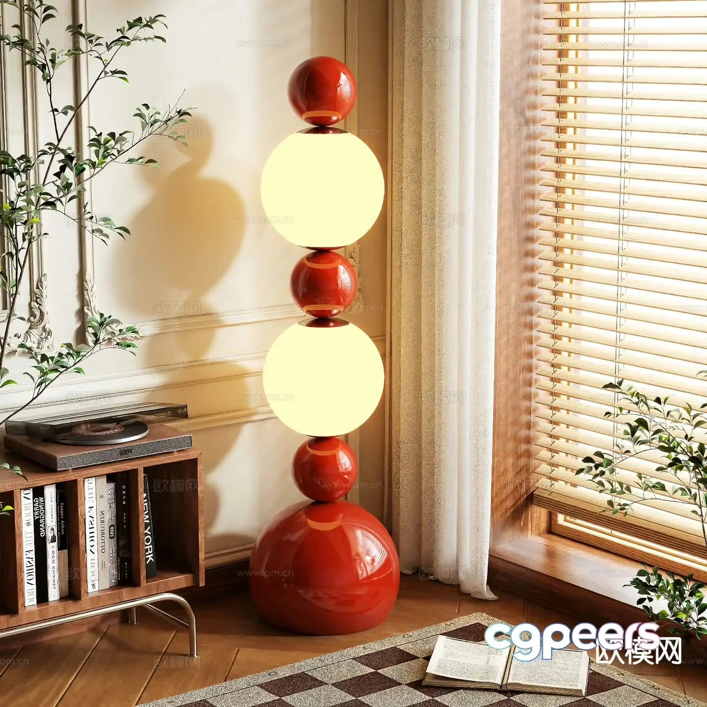 Spherical floor lamp 3d model
