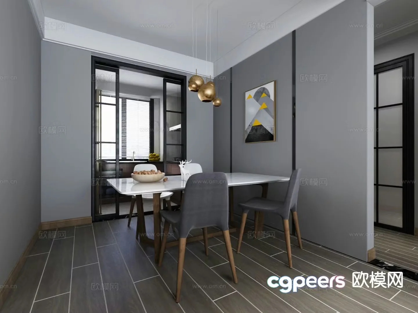 Modern guest restaurant 3d model