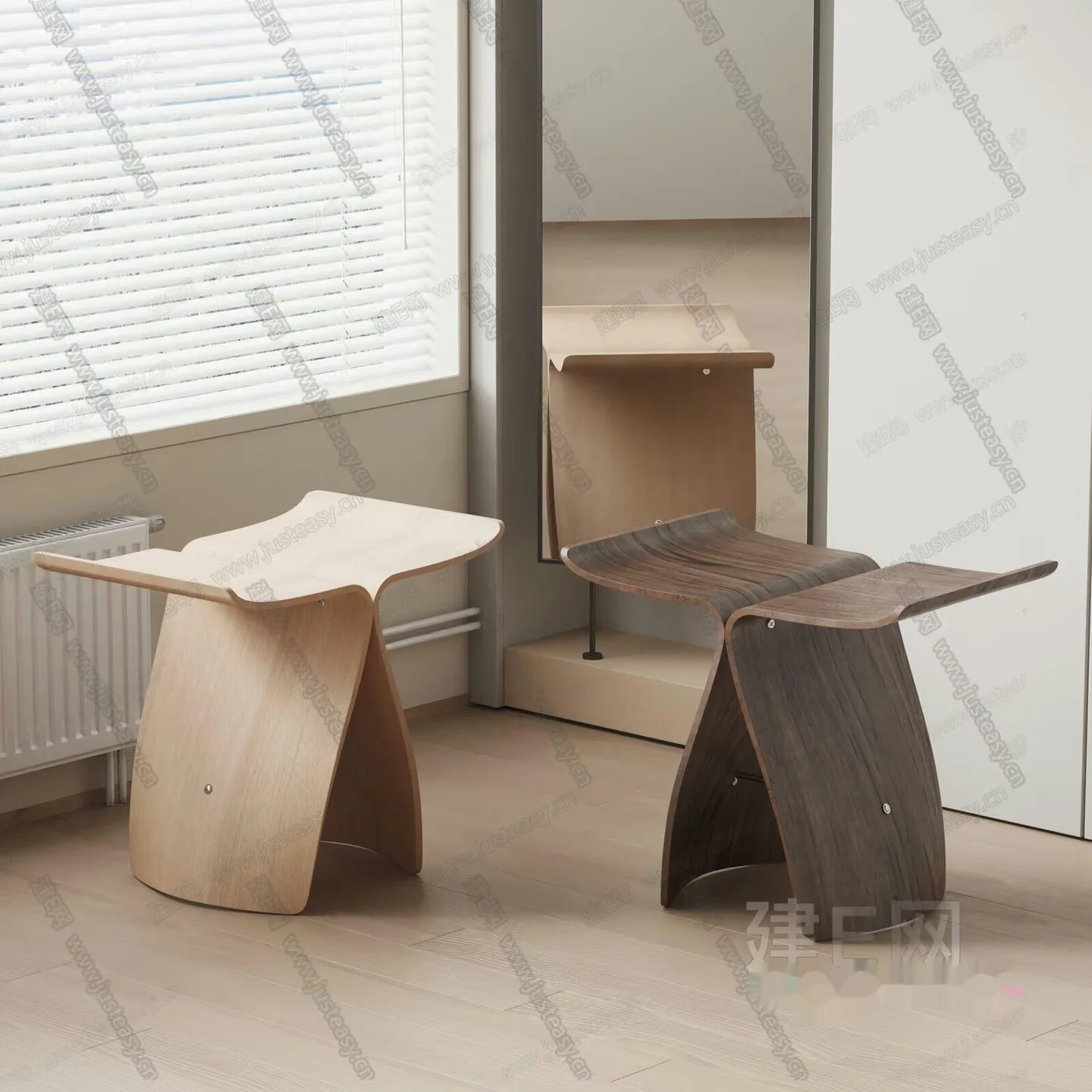 Wooden Stool 3D Model – 9697 – VRAY Render