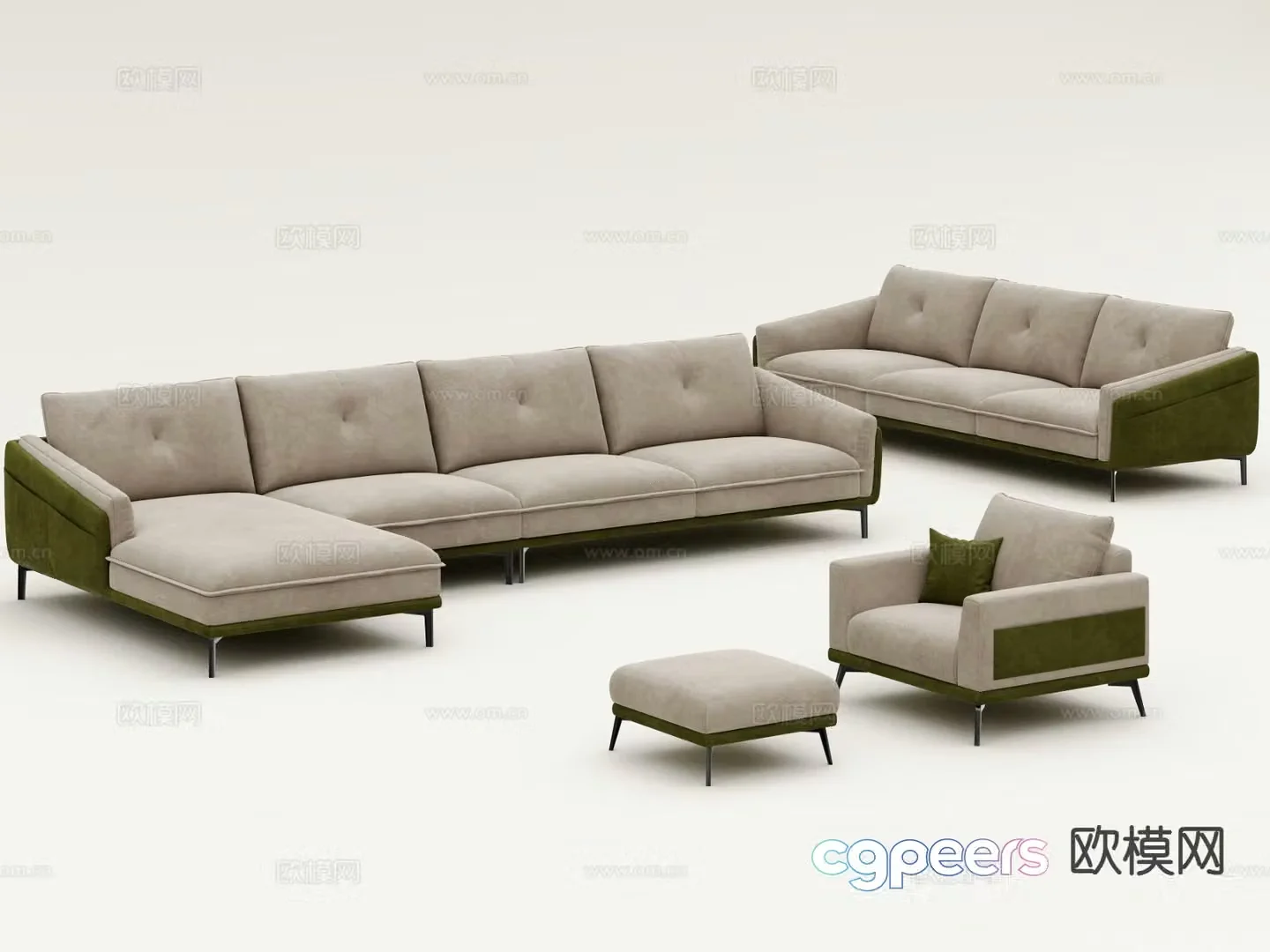 Modern sectional sofa 3d model