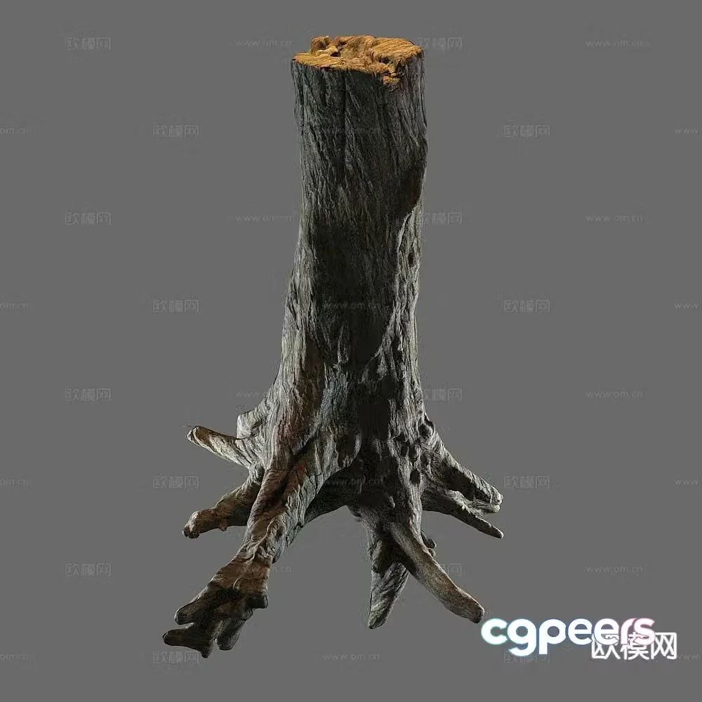 Dead wood artistic root carving 3d model