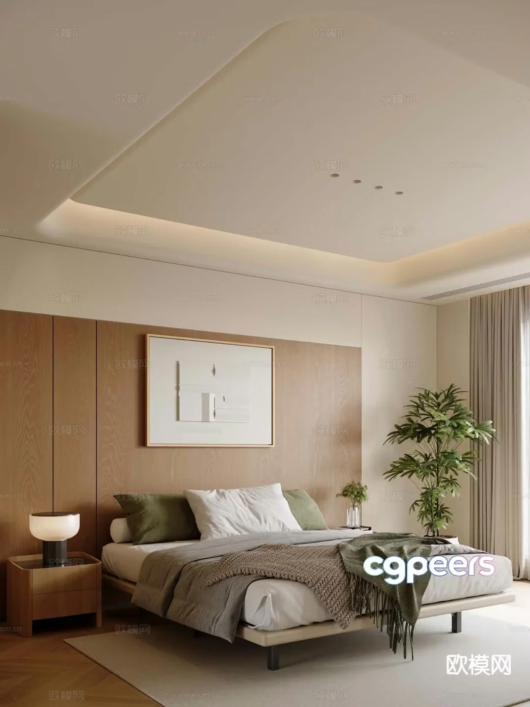 Modern bedroom second bedroom 3d model