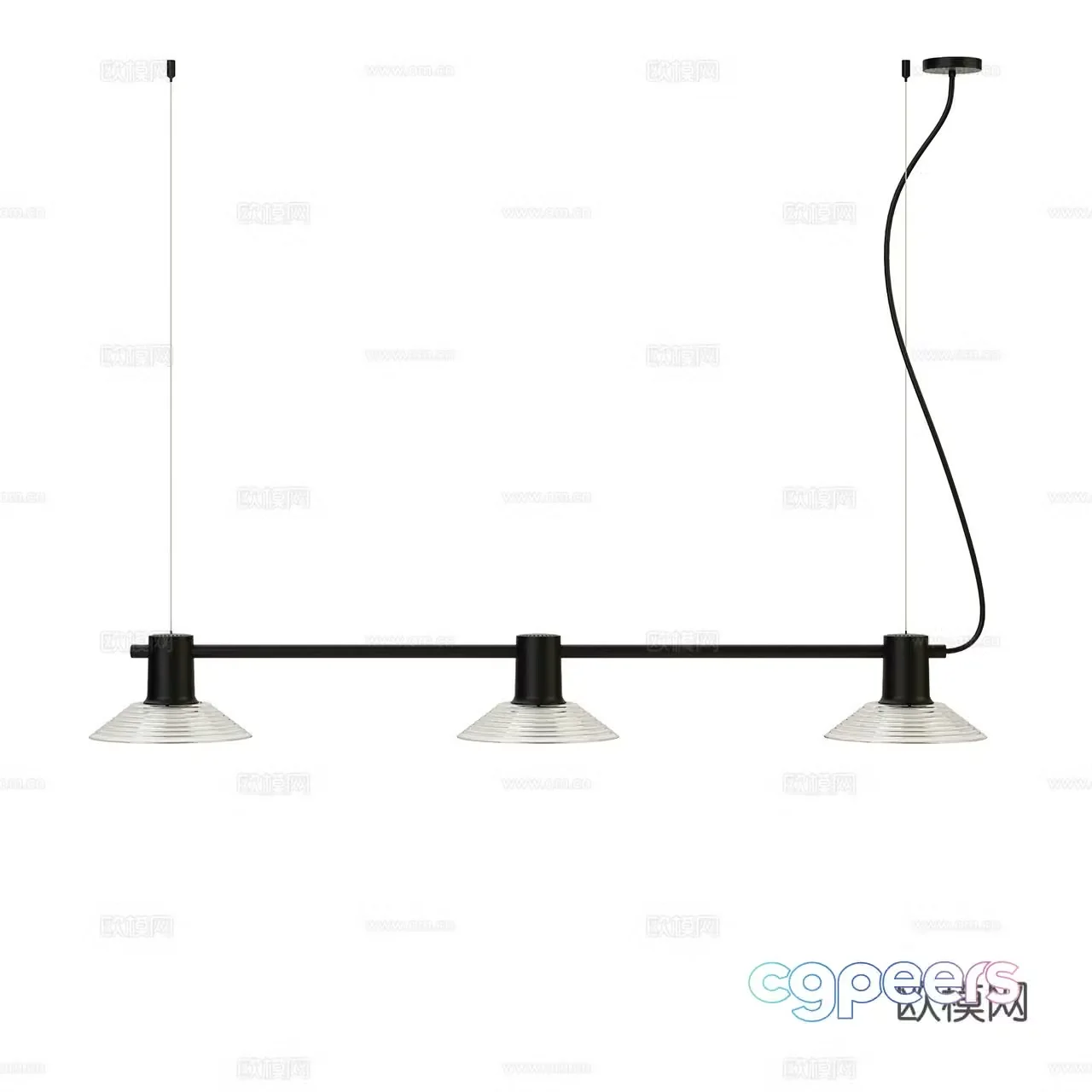 Zero Minimalist Chandelier Decorative Chandelier Multi-head Chandelier Long Strip Chandelier Restaurant Chandelier 3D Model