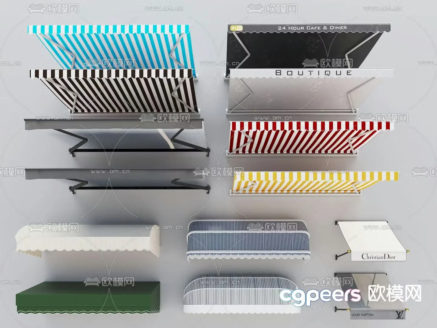 awning parasol rain shelter 3d model