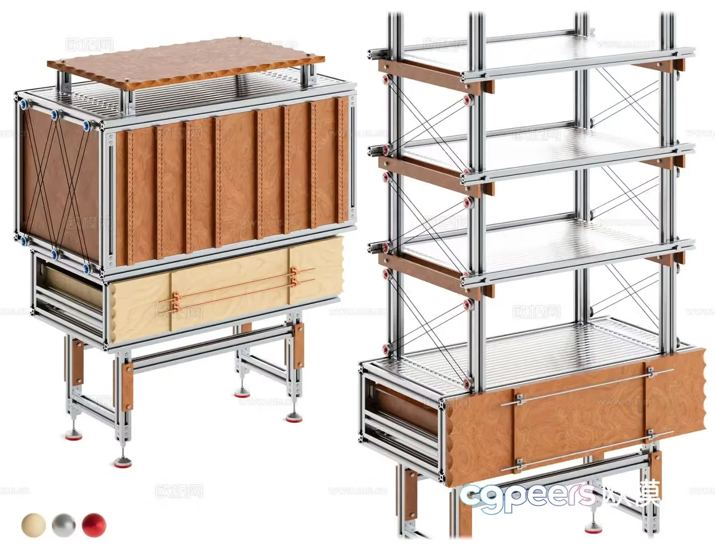 Medieval style decorative rack storage rack 3d model
