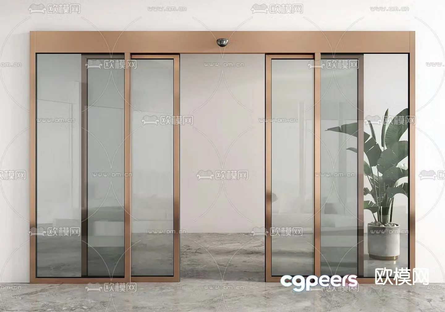Automatic sensing door Electric sensing door Glass door 3D model