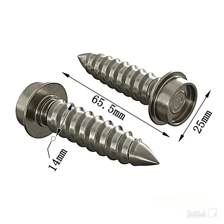 Screw With Measurements 3D Model – 19742 – VRAY Render