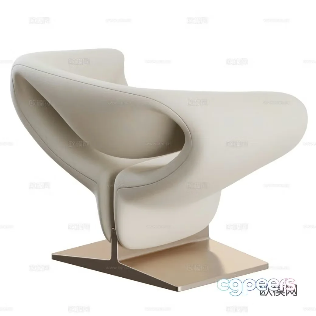 Modern casual single chair 3d model