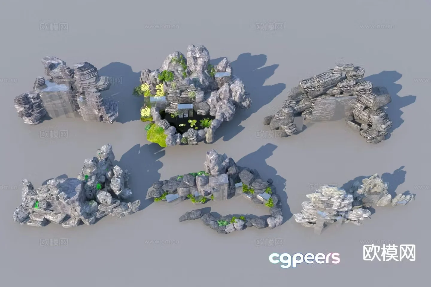 Rockery stone landscape stone waterfall waterscape Taihu stone 3D model