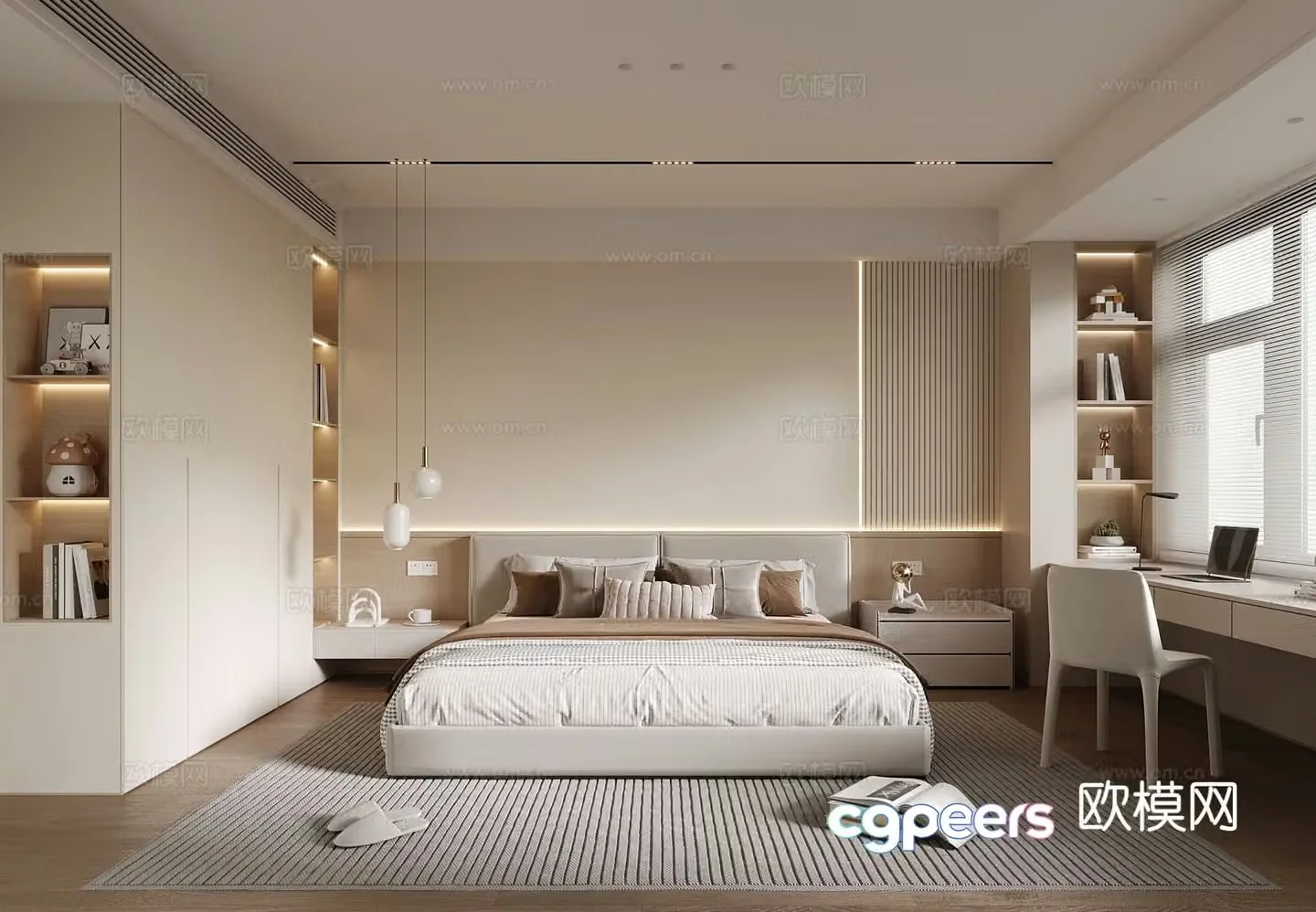 Cream style bedroom master bedroom 3d model