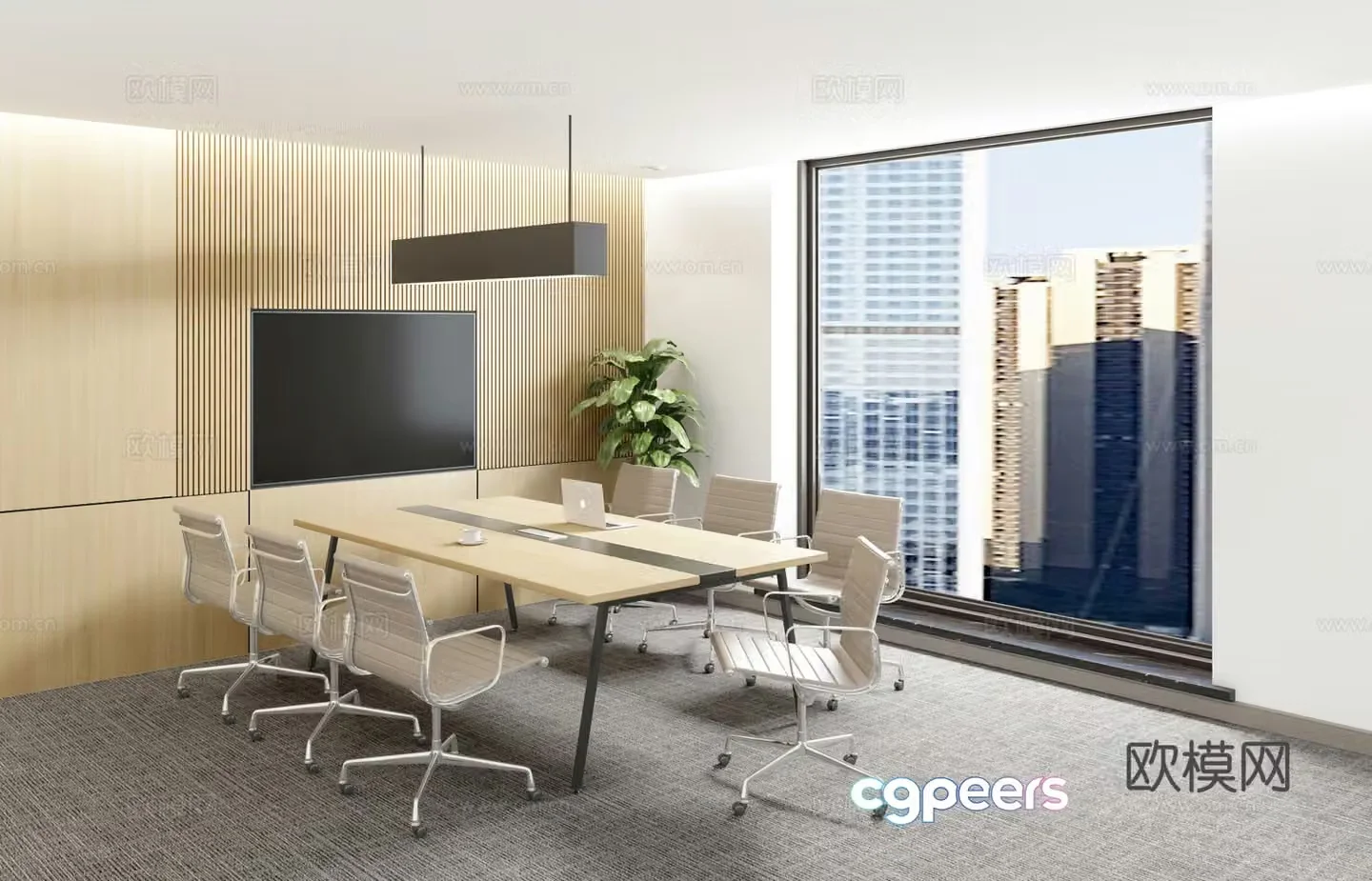 3D model of the study room of the Small Conference Room of the Modern Small negotiation room