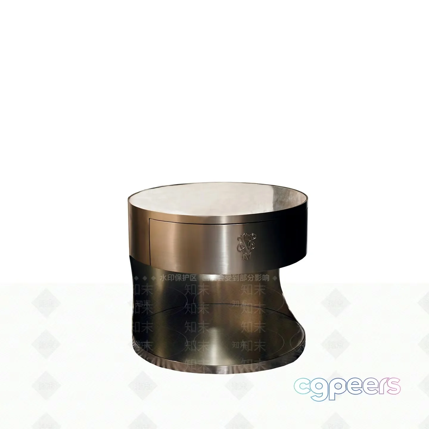 A Metal Table With A Drawer 3D Model – 20419 – VRAY Render
