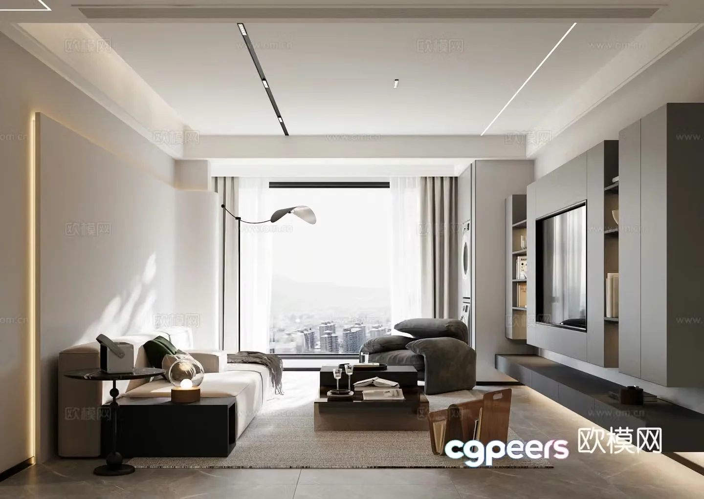 Modern Italian living room 3d model