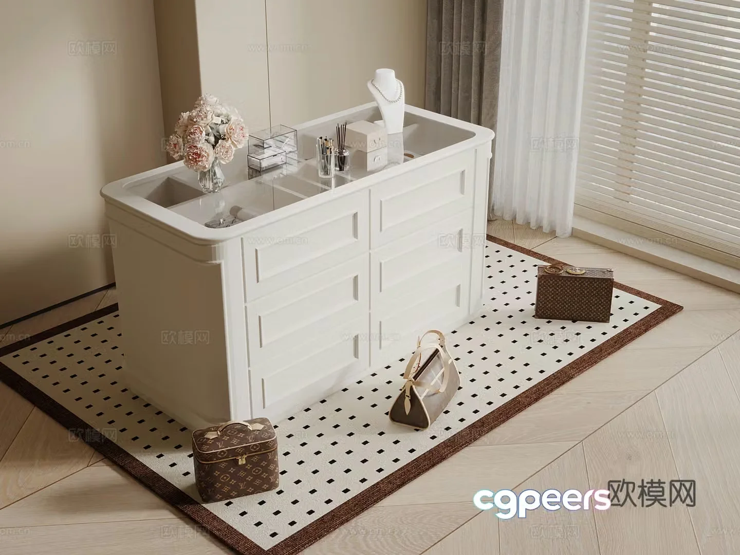 014 jewelry cabinet modern jewelry cabinet Zhongdao cabinet 3d model