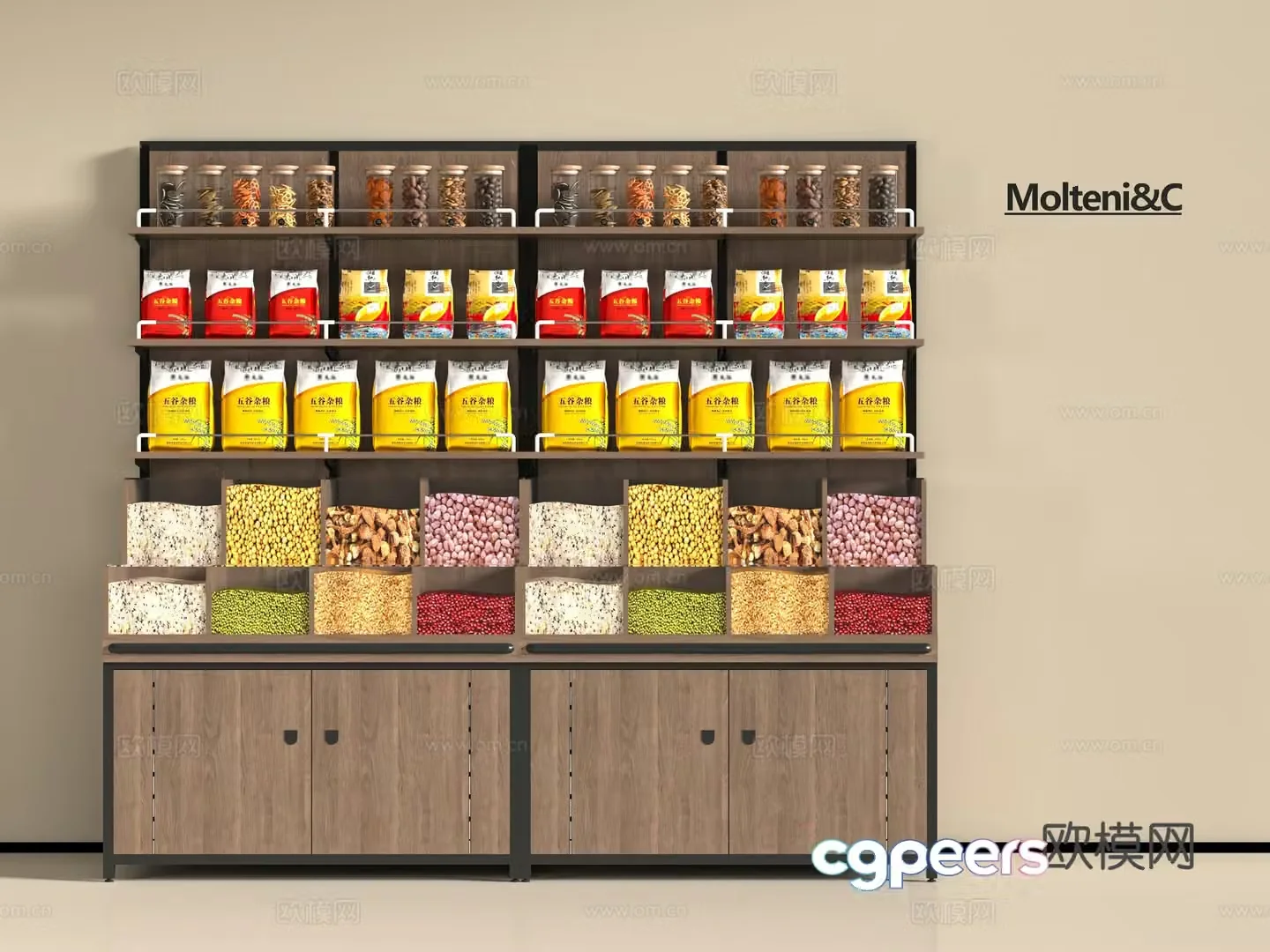 Modern dry shelves 3d model