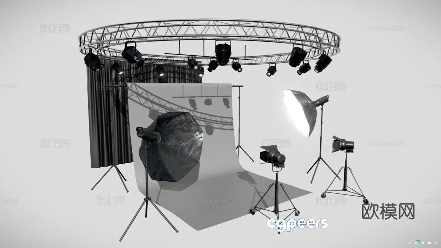Modern studio film and television studio live delivery photography and videography studio 3D model