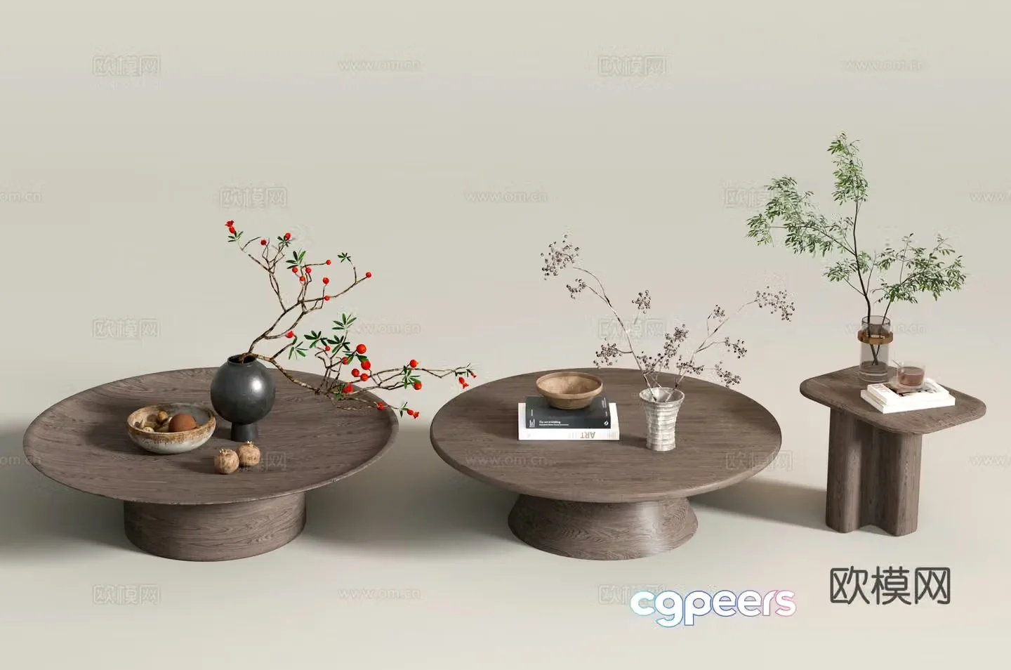Medieval style coffee table round coffee table 3d model